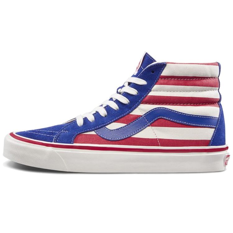 Vans Sk8-Hi 38 DX Anaheim Factory — кроссовки унисекс в полоску Blue Og-Blue Og-Red-Stripes VN0A38GFXKI
Vans Sk8-Hi 38 DX Anaheim Factory — кроссовки унисекс в полоску Blue Og-Blue Og-Red-Stripes VN0A38GFXKI