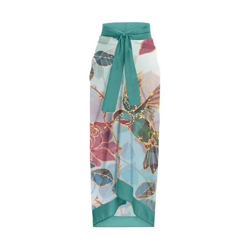Cross-Border Holiday Print Tie-Up Midi Beach Skirt for Women One Size темно-синього кольору
Cross-Border Holiday Print Tie-Up Midi Beach Skirt for Women One Size темно-синього кольору