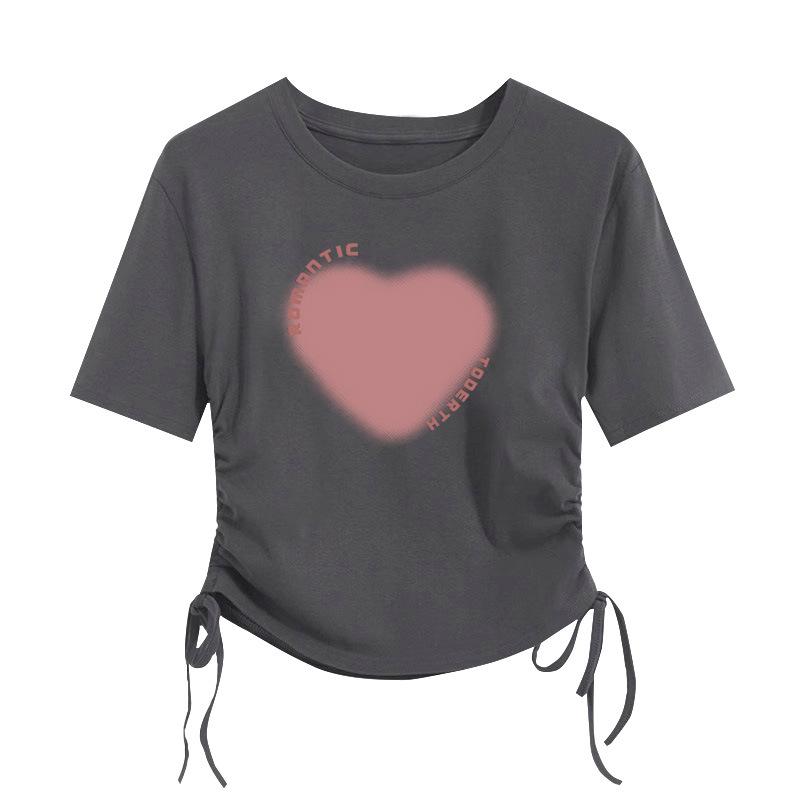 Summer 2024 Women s Pure Cotton Short-Sleeved Drawstring T-Shirt - Sweet and Spicy High-Waist Printed Style
Summer 2024 Women s Pure Cotton Short-Sleeved Drawstring T-Shirt - Sweet and Spicy High-Waist Printed Style