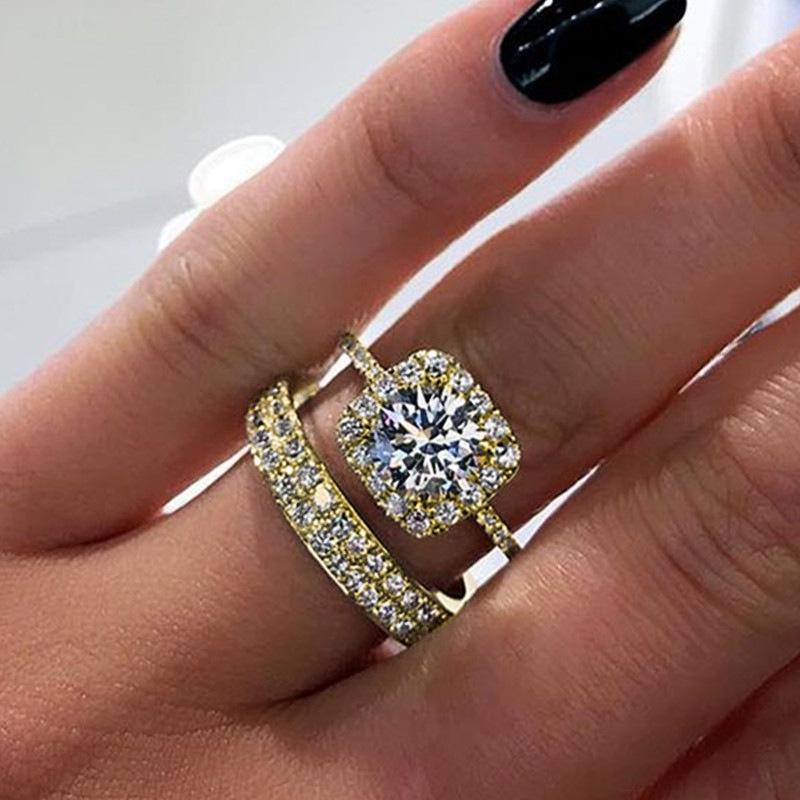 2 Pieces/set Bride s Wedding Set with Sparkling Zircon Rings, Women s New Fashion Style, Personality, Elegance, and Accessories 6
2 Pieces/set Bride s Wedding Set with Sparkling Zircon Rings, Women s New Fashion Style, Personality, Elegance, and Accessories 6