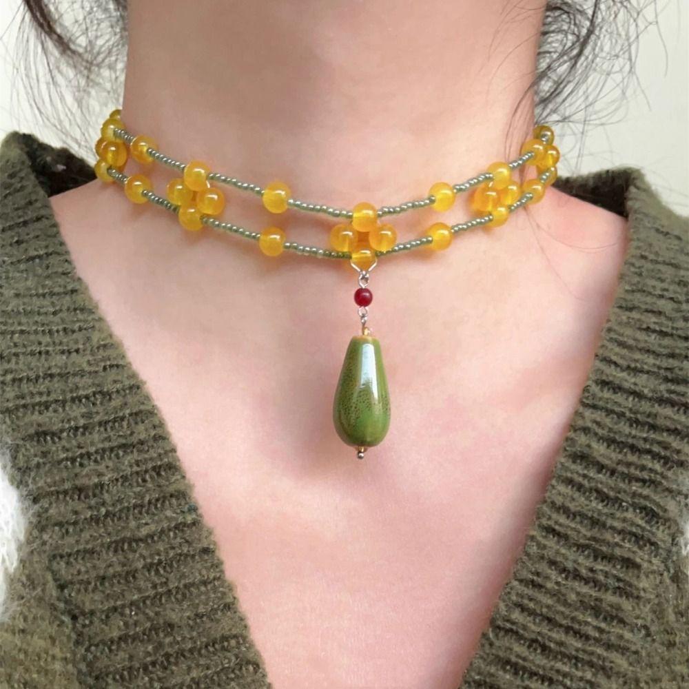 Minority Design Clavicle Chain New Chinese Style Ceramics Pendant Necklace Summer зелёный
Minority Design Clavicle Chain New Chinese Style Ceramics Pendant Necklace Summer зелёный
