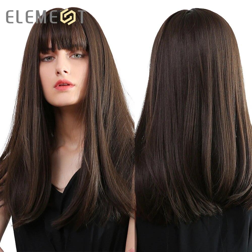 18-дюймовый длинный прямой синтетический парик с челкой темно-коричневого цвета, термостойкие парики с естественным заголовком для белых/черных женщин
18-дюймовый длинный прямой синтетический парик с челкой темно-коричневого цвета, термостойкие парики с естественным заголовком для белых/черных женщин