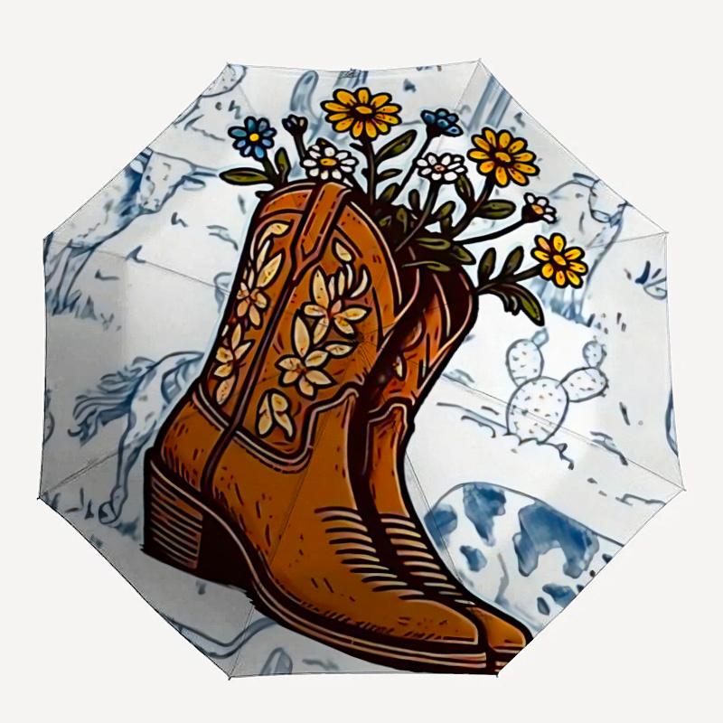 1pc Cowboy Boots Wildflowers Automatic Open/close Umbrella, 8-Rib sturdy structure, Portable Travel Umbrella, Parties, Everyday Use, 22
1pc Cowboy Boots Wildflowers Automatic Open/close Umbrella, 8-Rib sturdy structure, Portable Travel Umbrella, Parties, Everyday Use, 22