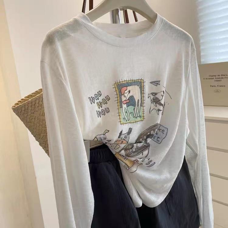 Korean Anti-Aging Graffiti Print Long Sleeve Sun Protection Lyocell Shirt - Women s Summer Loose Fit, See-Through Cover-Up XL (130-160 jin) білий
Korean Anti-Aging Graffiti Print Long Sleeve Sun Protection Lyocell Shirt - Women s Summer Loose Fit, See-Through Cover-Up XL (130-160 jin) білий