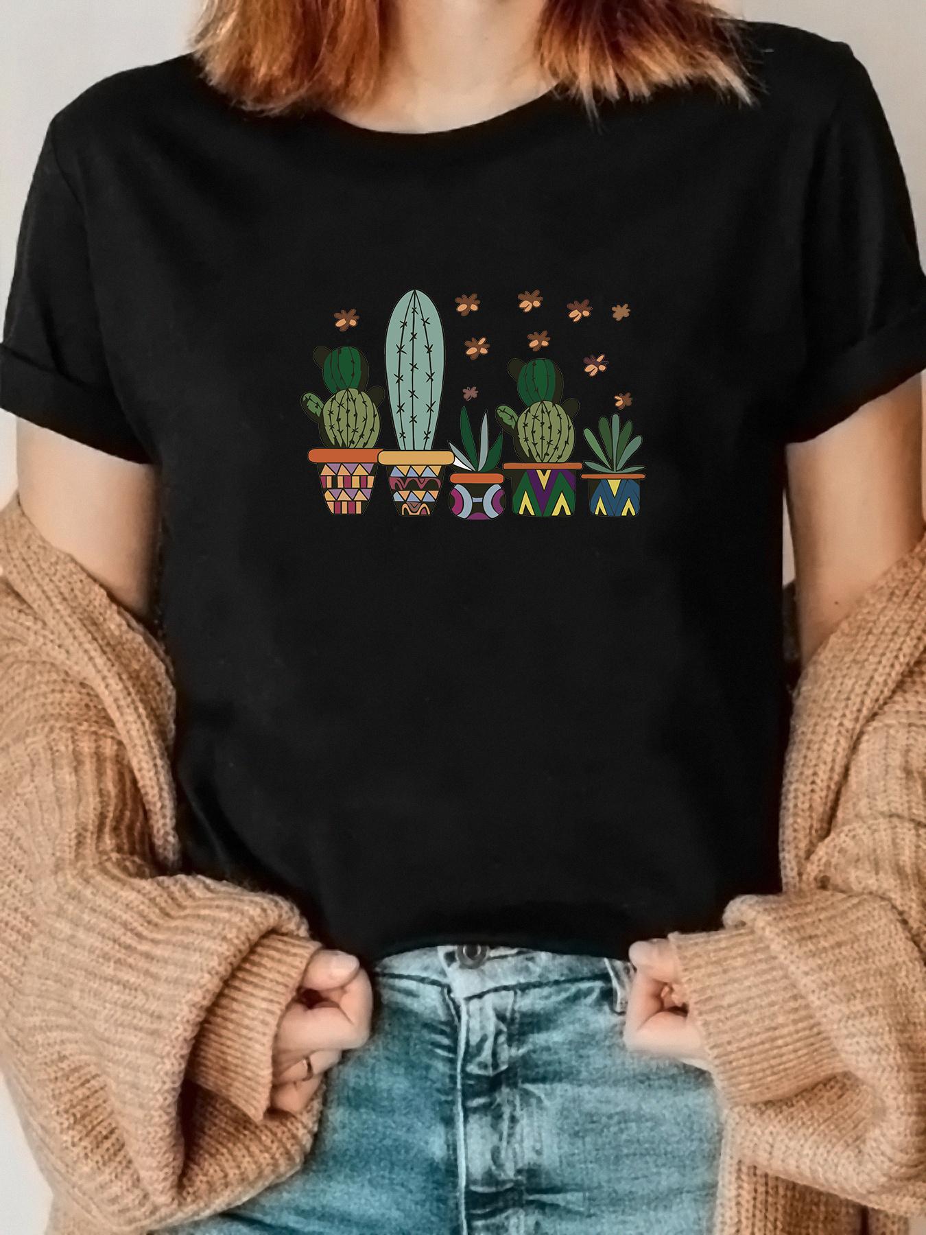 A Cute Cactus Print T-shirt for Summer, a Casual Short-sleeved Top for Spring and Summer Sports, Women s Clothing S разноцветный
A Cute Cactus Print T-shirt for Summer, a Casual Short-sleeved Top for Spring and Summer Sports, Women s Clothing S разноцветный