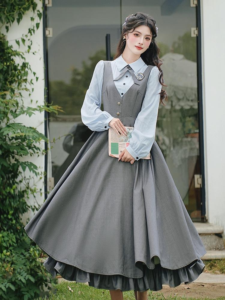 Retro Academy Style Double-Layer Vest Dress with Turn-Down Collar Shirt XL
Retro Academy Style Double-Layer Vest Dress with Turn-Down Collar Shirt XL