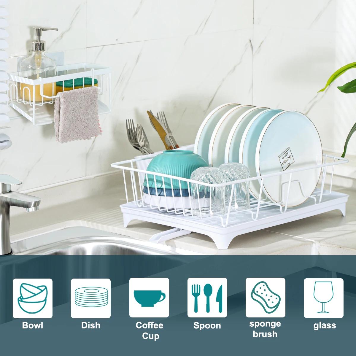 2-Piece Dish Drying Rack Set with Sink Caddy Multi-Purpose Kitchen Storage Organizer for Countertop Space Saving Rustproof білий
2-Piece Dish Drying Rack Set with Sink Caddy Multi-Purpose Kitchen Storage Organizer for Countertop Space Saving Rustproof білий