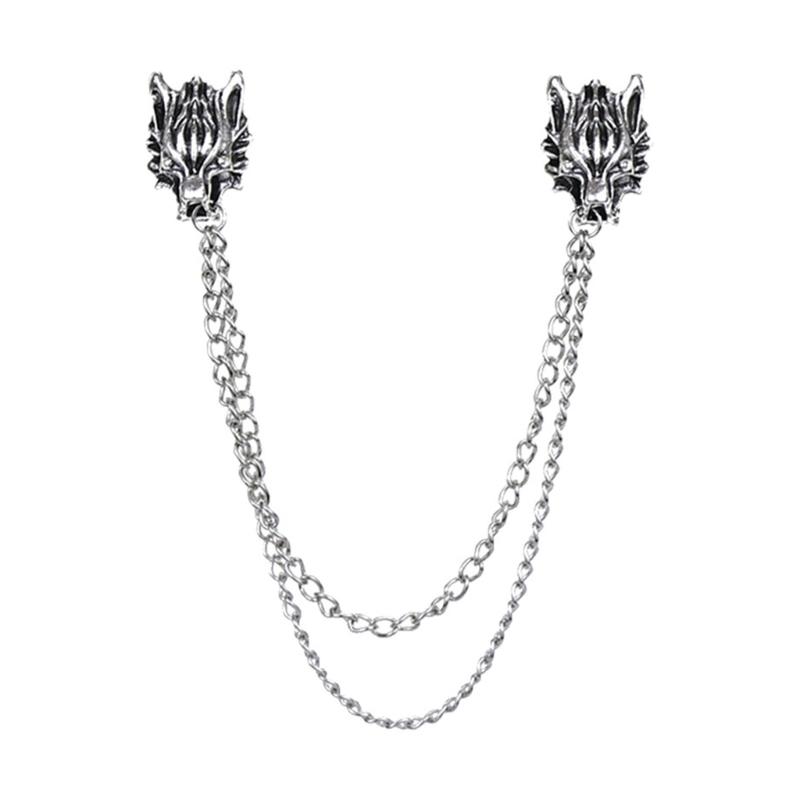 Wolf Head Lapel Pin with Chain Halloween Costume Jewelry Accessories for Women Men, Wolf Head Chain Lapel Pin Brooch 1 срібний
Wolf Head Lapel Pin with Chain Halloween Costume Jewelry Accessories for Women Men, Wolf Head Chain Lapel Pin Brooch 1 срібний
