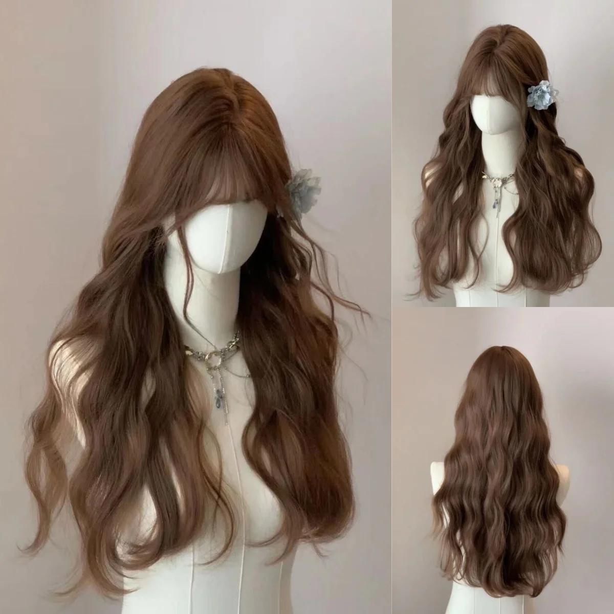 Brown Wig with Bangs Long Curly Wavy Natural Hair for Women 24inch Heat-resistant Fiber Synthetic Wigs Cute Lolita Wig Peruca коричневый
Brown Wig with Bangs Long Curly Wavy Natural Hair for Women 24inch Heat-resistant Fiber Synthetic Wigs Cute Lolita Wig Peruca коричневый