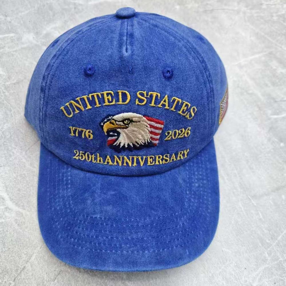 American 250th Anniversary Flag Embroidered Baseball Cap Spring and Summer Retro Washed Cowboy Hat Outdoor Baseball Cap темно-синього кольору
American 250th Anniversary Flag Embroidered Baseball Cap Spring and Summer Retro Washed Cowboy Hat Outdoor Baseball Cap темно-синього кольору