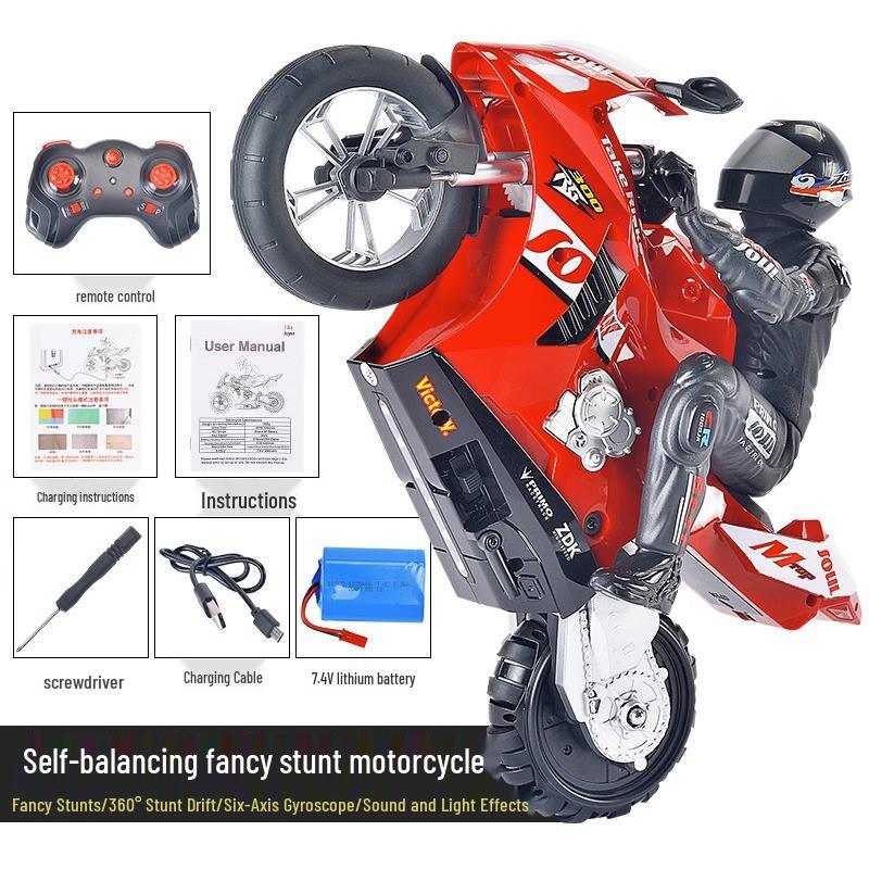 All-Terrain Remote Control Stunt Motorcycle with Self-Balancing and Wheelie Drifting Features
All-Terrain Remote Control Stunt Motorcycle with Self-Balancing and Wheelie Drifting Features
