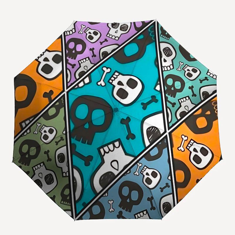 1pc Skull-patterned Auto-Fold Umbrella with One-Touch Open/Close - 8 Reinforced Ribs for Windproof Stability, yy251118226
1pc Skull-patterned Auto-Fold Umbrella with One-Touch Open/Close - 8 Reinforced Ribs for Windproof Stability, yy251118226