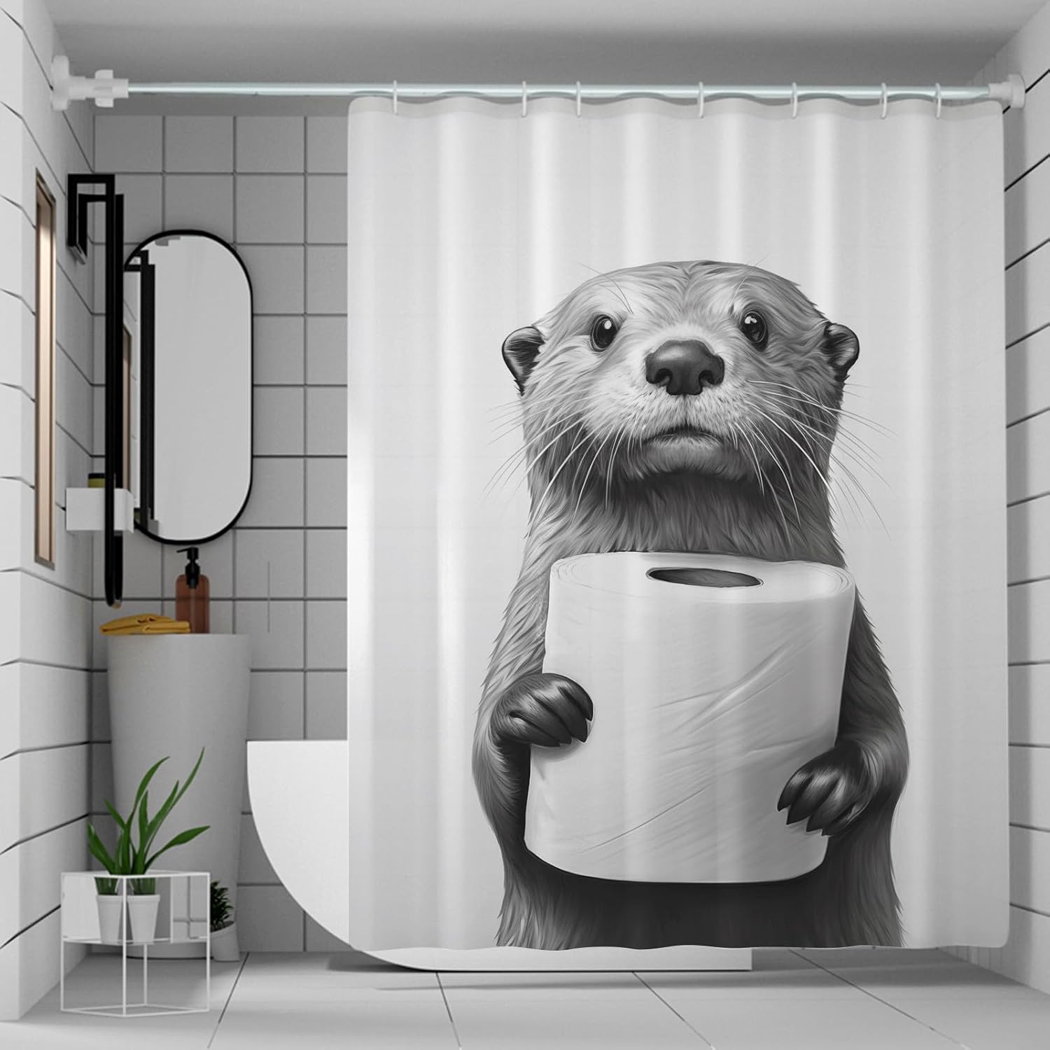 Funny Otter Shower Curtain, Waterproof Fabric Farmhouse Animal Shower Curtain Set For Bathroom Decor With 12 Hooks 72X72 Inches W60H190(CM)-1 Pcs
Funny Otter Shower Curtain, Waterproof Fabric Farmhouse Animal Shower Curtain Set For Bathroom Decor With 12 Hooks 72X72 Inches W60H190(CM)-1 Pcs