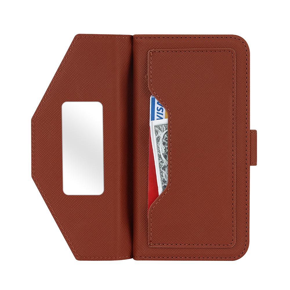 Anti-fall Phone Cover For iPhone 14 Pro Max Cross Texture PU Leather Flip Phone Case Stand Wallet with Inside Makeup Mirror and Shoulder Strap Brown
Anti-fall Phone Cover For iPhone 14 Pro Max Cross Texture PU Leather Flip Phone Case Stand Wallet with Inside Makeup Mirror and Shoulder Strap Brown