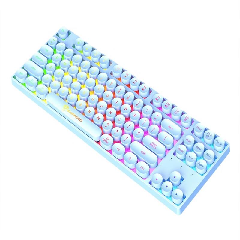 JY K87 Wired Backlit Mechanical Keyboard with Blue Punk Keycaps
JY K87 Wired Backlit Mechanical Keyboard with Blue Punk Keycaps