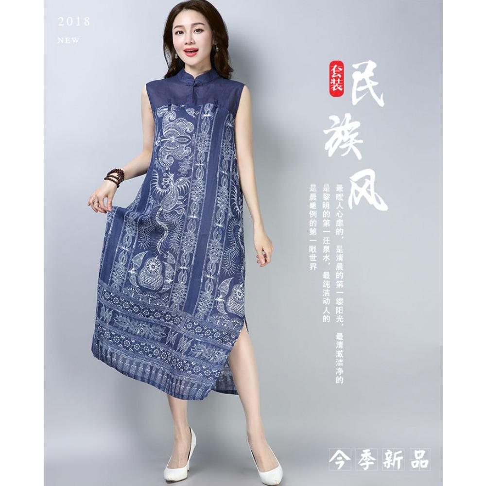 Новый летний стиль одежды Модное этническое платье без рукавов с принтом, в стиле ретро, универсальное XXL синий
Новый летний стиль одежды Модное этническое платье без рукавов с принтом, в стиле ретро, универсальное XXL синий