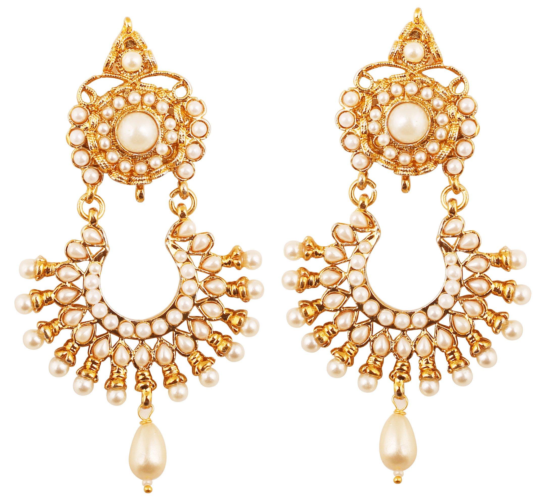Touchstone Indian Bollywood rich jewels Gems are scattered with antique gold tone fex pearls for a magical look for women.
Touchstone Indian Bollywood rich jewels Gems are scattered with antique gold tone fex pearls for a magical look for women.