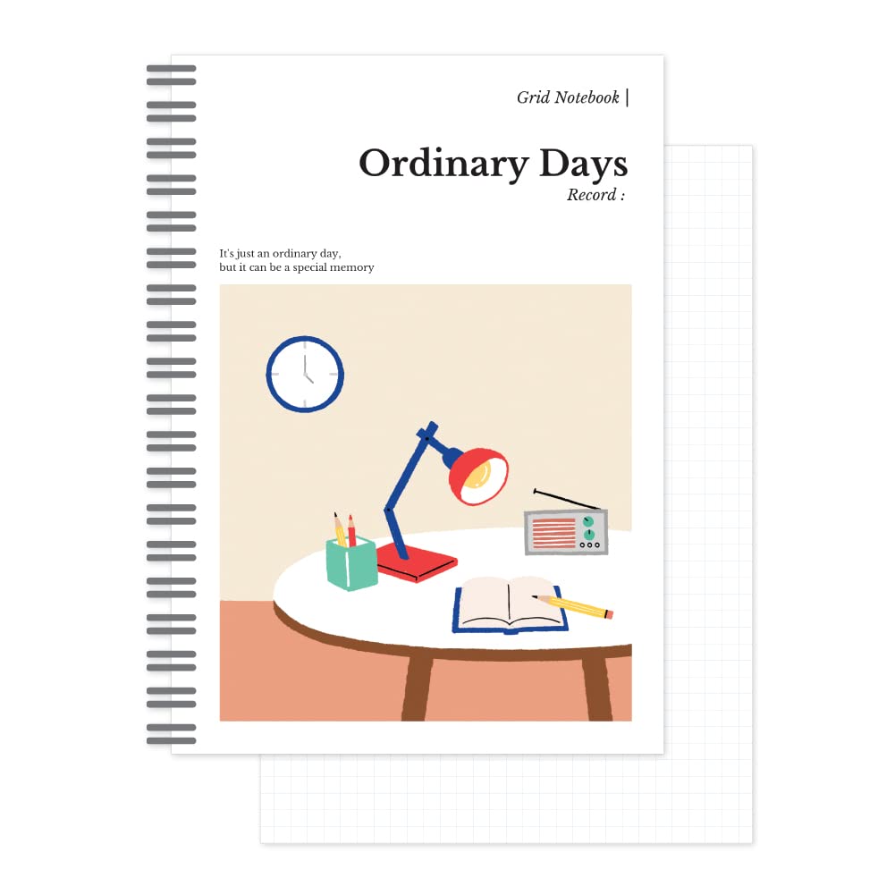 Monolike Ordinary Days Grid Spiral Study room Ordinary days Grid Spiral Study room Hardcover A5 128 pages Notebook, - Notebook, 
Monolike Ordinary Days Grid Spiral Study room Ordinary days Grid Spiral Study room Hardcover A5 128 pages Notebook, - Notebook,