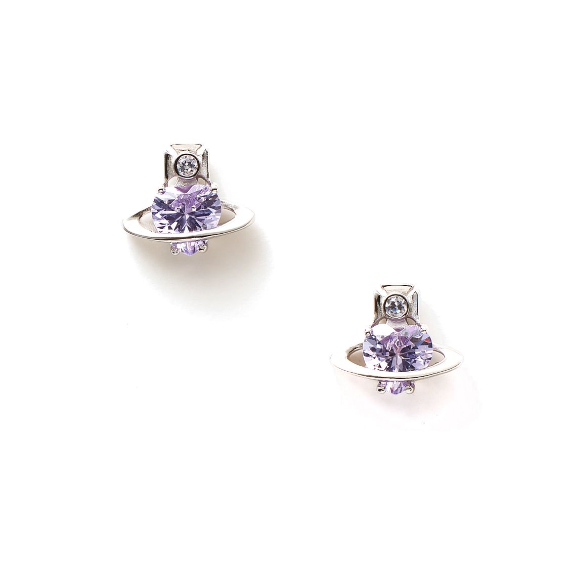 Vivienne Westwood Leonor Mini Heart Shaped Diamond Earrings Women earrings Silver Lavender-Purple 6201032O01P250
Vivienne Westwood Leonor Mini Heart Shaped Diamond Earrings Women earrings Silver Lavender-Purple 6201032O01P250