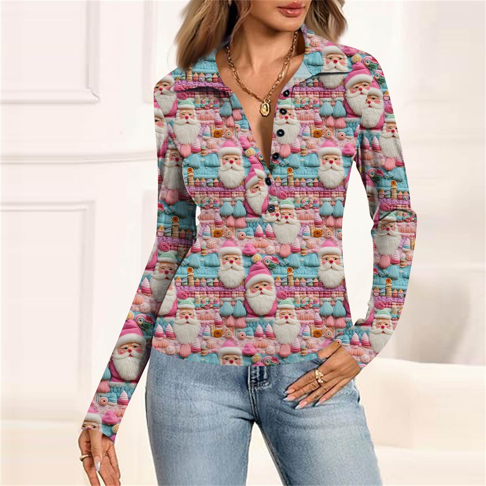 Женская мода Повседневный принт V-образный вырез Длинный рукав Застегивающаяся на пуговицы блузка M розовый
Женская мода Повседневный принт V-образный вырез Длинный рукав Застегивающаяся на пуговицы блузка M розовый