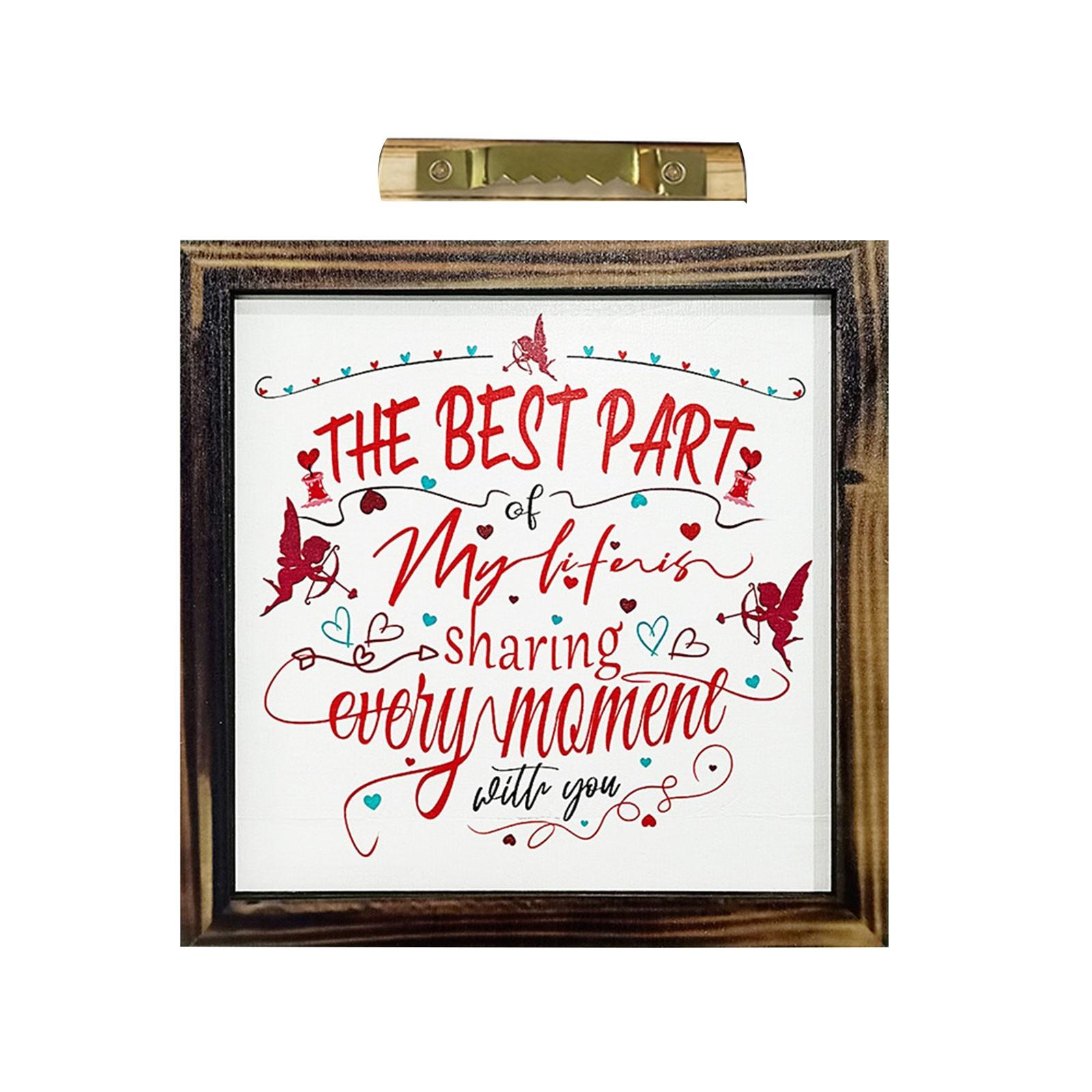 Деревянная фоторамка на День святого Валентина, декор стены с цитатами, идеальный подарок ручной работы для украшения дома One Size