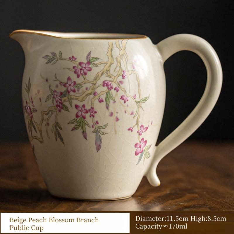 170ml Beige Ru Kiln Peach Branch Fair Cup Ceramic Household High-end Tea Sea Cha Hai Tea Dispenser Kungfu Tea Set Accessories 200ml
170ml Beige Ru Kiln Peach Branch Fair Cup Ceramic Household High-end Tea Sea Cha Hai Tea Dispenser Kungfu Tea Set Accessories 200ml