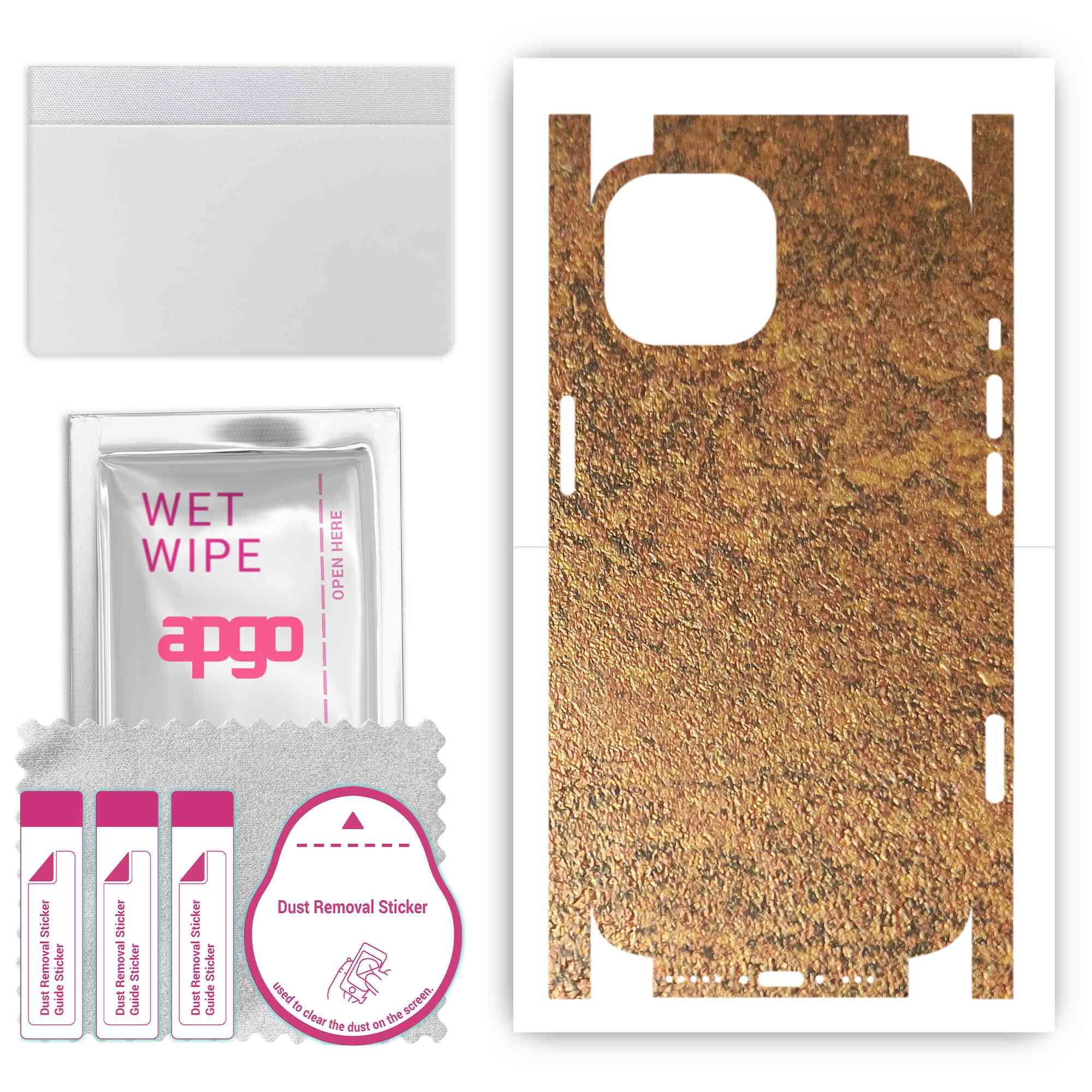 Apgo Protective Skin Sticker for the back+sides compatible with Apple iPhone 15, Full Wrap Film, Foil, Vinyl - Pattern Rusty Copper
Apgo Protective Skin Sticker for the back+sides compatible with Apple iPhone 15, Full Wrap Film, Foil, Vinyl - Pattern Rusty Copper