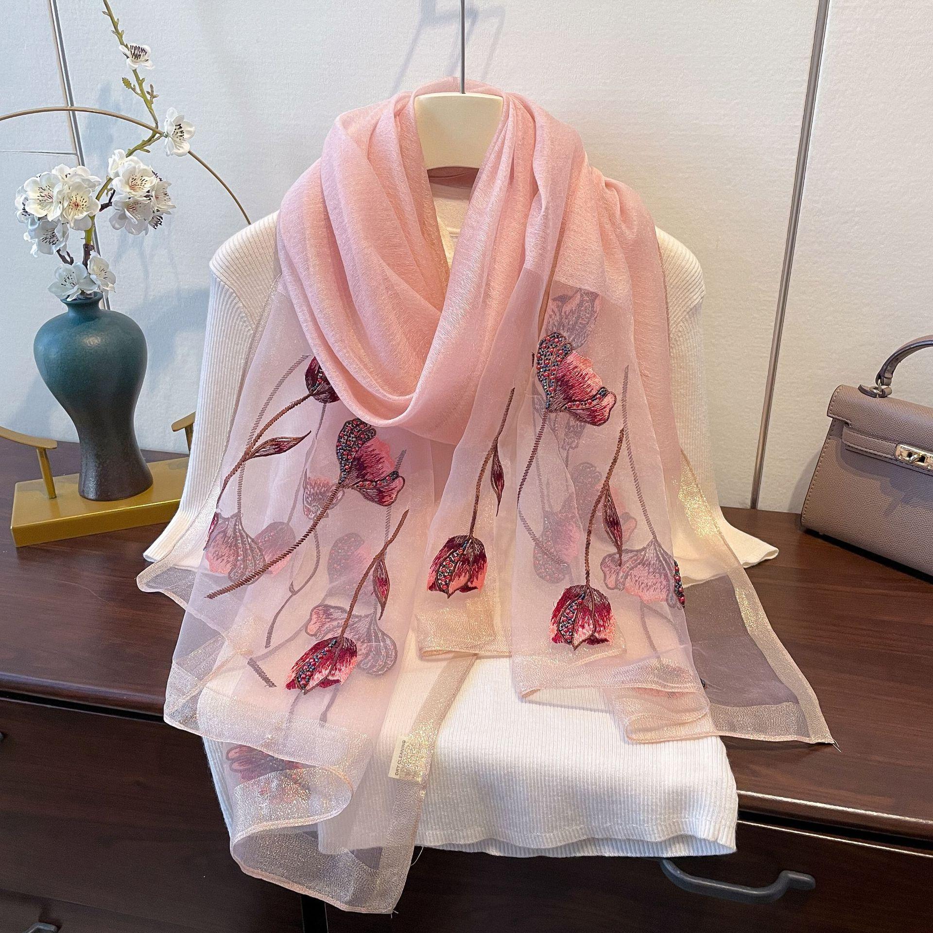 Новый весенне-летний тонкий шарф из смесового шелка, осенне-зимний тонкий шарф для женщин, модный шарф с бисером и вышивкой, высококачественная шаль 180*70cm
Новый весенне-летний тонкий шарф из смесового шелка, осенне-зимний тонкий шарф для женщин, модный шарф с бисером и вышивкой, высококачественная шаль 180*70cm