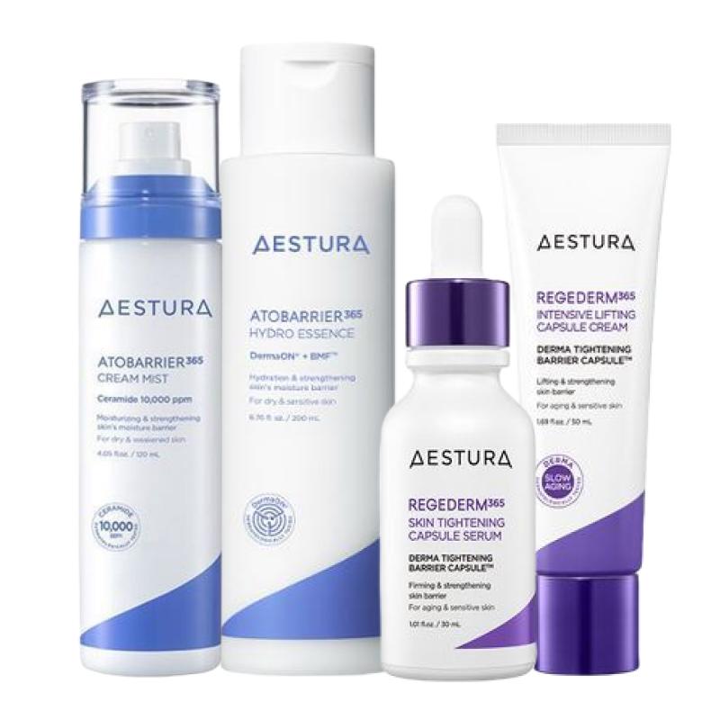AESTURA Atobarrier365 Hydration & Firming Skincare Set (Cream Mist 200ml + Hydro Essence 200ml + Rejederm365 Capsule Serum 30ml + Capsule Cream 50ml)
AESTURA Atobarrier365 Hydration & Firming Skincare Set (Cream Mist 200ml + Hydro Essence 200ml + Rejederm365 Capsule Serum 30ml + Capsule Cream 50ml)