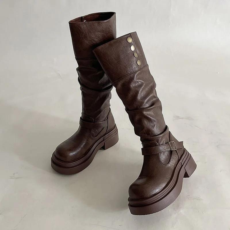 Модные женские ботинки на платформе в мотоциклетном стиле, ремешок с пряжкой, ботинки на толстой подошве, женские, новые, из черной искусственной кожи, в западном стиле, рыцарские, botas mujer 35 темно-коричневого
Модные женские ботинки на платформе в мотоциклетном стиле, ремешок с пряжкой, ботинки на толстой подошве, женские, новые, из черной искусственной кожи, в западном стиле, рыцарские, botas mujer 35 темно-коричневого