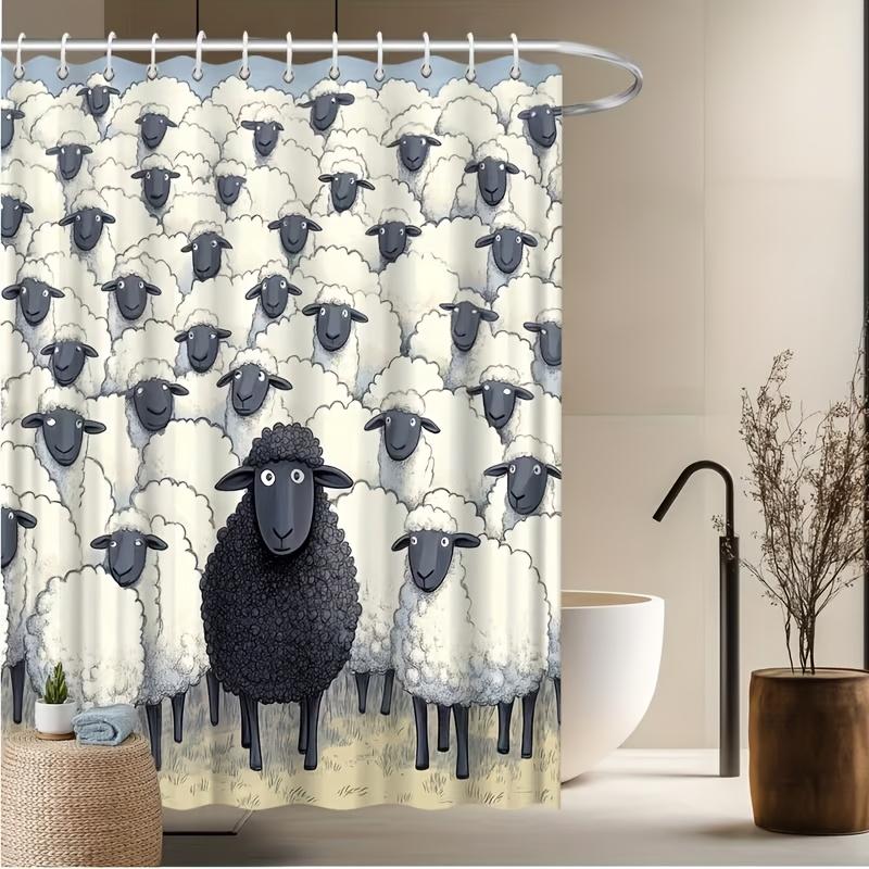Black Sheep Shower Curtain – Minimalist Graphic Design, 12 Hooks, Machine Washable, Modern Bathroom Decor Gift W60H190(CM)-1 Pcs
Black Sheep Shower Curtain – Minimalist Graphic Design, 12 Hooks, Machine Washable, Modern Bathroom Decor Gift W60H190(CM)-1 Pcs