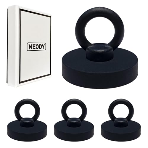 NEODY Magnetic Hooks, Strong Neodymium Magnets, Realistic Weight Capacity 30kg, Silicon Eye (44*44*38mm), Black, Set of 4, SE-0104-B
NEODY Magnetic Hooks, Strong Neodymium Magnets, Realistic Weight Capacity 30kg, Silicon Eye (44*44*38mm), Black, Set of 4, SE-0104-B