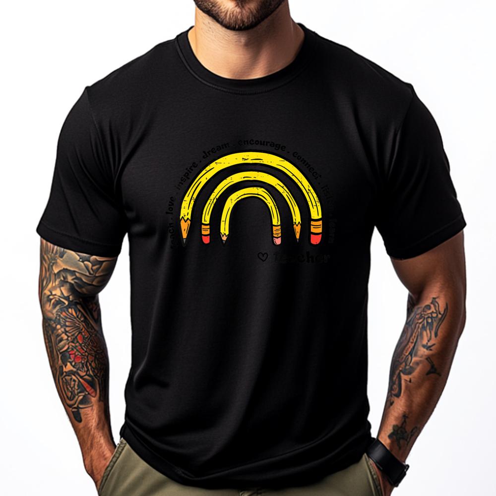 Rainbow Pencils Heart Teacher Teach Love Inspire Street Wear T Shirt Men s Clothing Printing - Men s Summer Cotton Graphic Tee 5XL різнокольоровий
Rainbow Pencils Heart Teacher Teach Love Inspire Street Wear T Shirt Men s Clothing Printing - Men s Summer Cotton Graphic Tee 5XL різнокольоровий