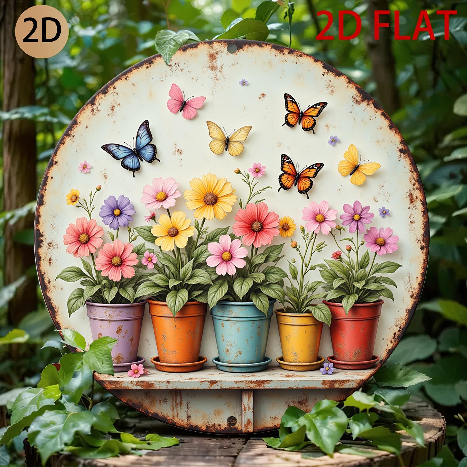 HD Aluminum Metal Sign Colorful Butterfly Flower Pot Round Wall Decor Retro Distressed Garden Floral Design Tin Poster for Hom 20x20cm(8x8inch)
HD Aluminum Metal Sign Colorful Butterfly Flower Pot Round Wall Decor Retro Distressed Garden Floral Design Tin Poster for Hom 20x20cm(8x8inch)