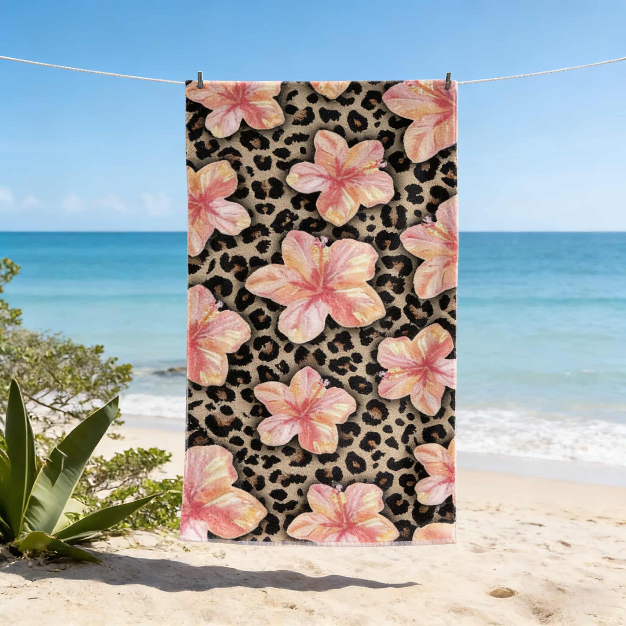 Tropical Leopard Print Hibiscus Beach Towel Quick Dry Sand Free Microfiber Absorbent Oversized for Swimming Pool Travel Vacation W40*H60(CM)
Tropical Leopard Print Hibiscus Beach Towel Quick Dry Sand Free Microfiber Absorbent Oversized for Swimming Pool Travel Vacation W40*H60(CM)