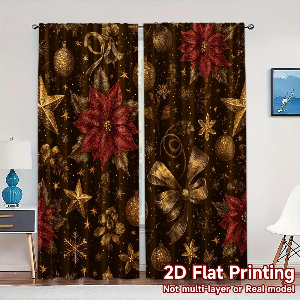 2D Flat Printing JIT 2pcs Curtains (Without Rod) Golden Noel Tree Modern Fashionable Curtains Versatile Polyester Fabric 100*130 Grommet Top 1pcs
2D Flat Printing JIT 2pcs Curtains (Without Rod) Golden Noel Tree Modern Fashionable Curtains Versatile Polyester Fabric 100*130 Grommet Top 1pcs