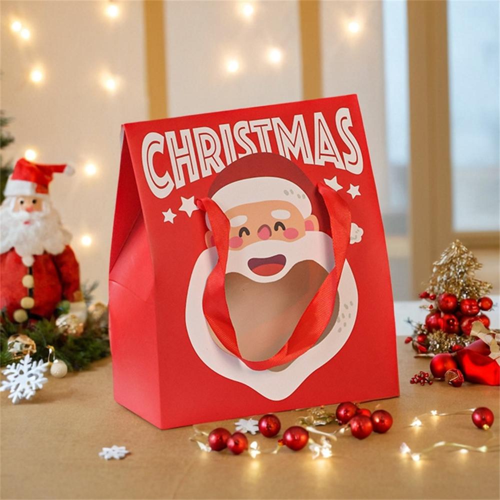 Christmas Paper Handbag High Quality Paper Box With Handle Party Decor Bag Eye-Catching Red Green Santa Window Box For Gift L
Christmas Paper Handbag High Quality Paper Box With Handle Party Decor Bag Eye-Catching Red Green Santa Window Box For Gift L