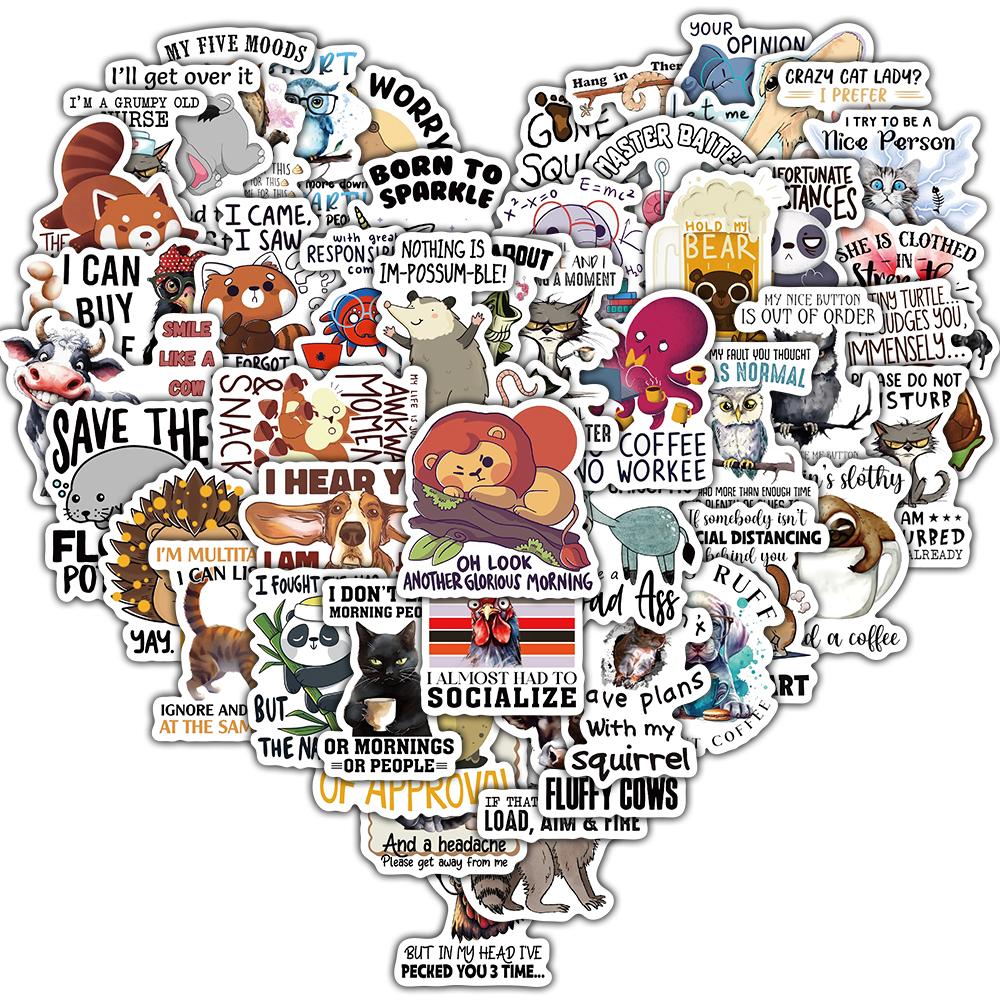 50/100PCS Funny Animal Quotes Print Stickers Cute Laptop Luggage Aesthetic Bicycle Guitar Landscape Waterproof Decals Sticker
50/100PCS Funny Animal Quotes Print Stickers Cute Laptop Luggage Aesthetic Bicycle Guitar Landscape Waterproof Decals Sticker