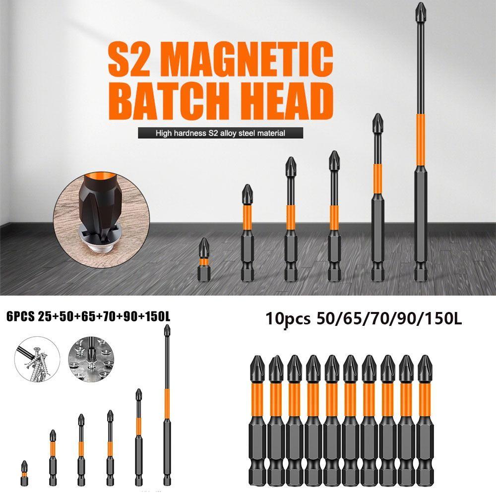 6pcs/10pcs Impact Resistant Cross Screwdriver Non-slip Electric Screwdriver Bit Power Hand Tools 6Pcs-25-150mm
6pcs/10pcs Impact Resistant Cross Screwdriver Non-slip Electric Screwdriver Bit Power Hand Tools 6Pcs-25-150mm