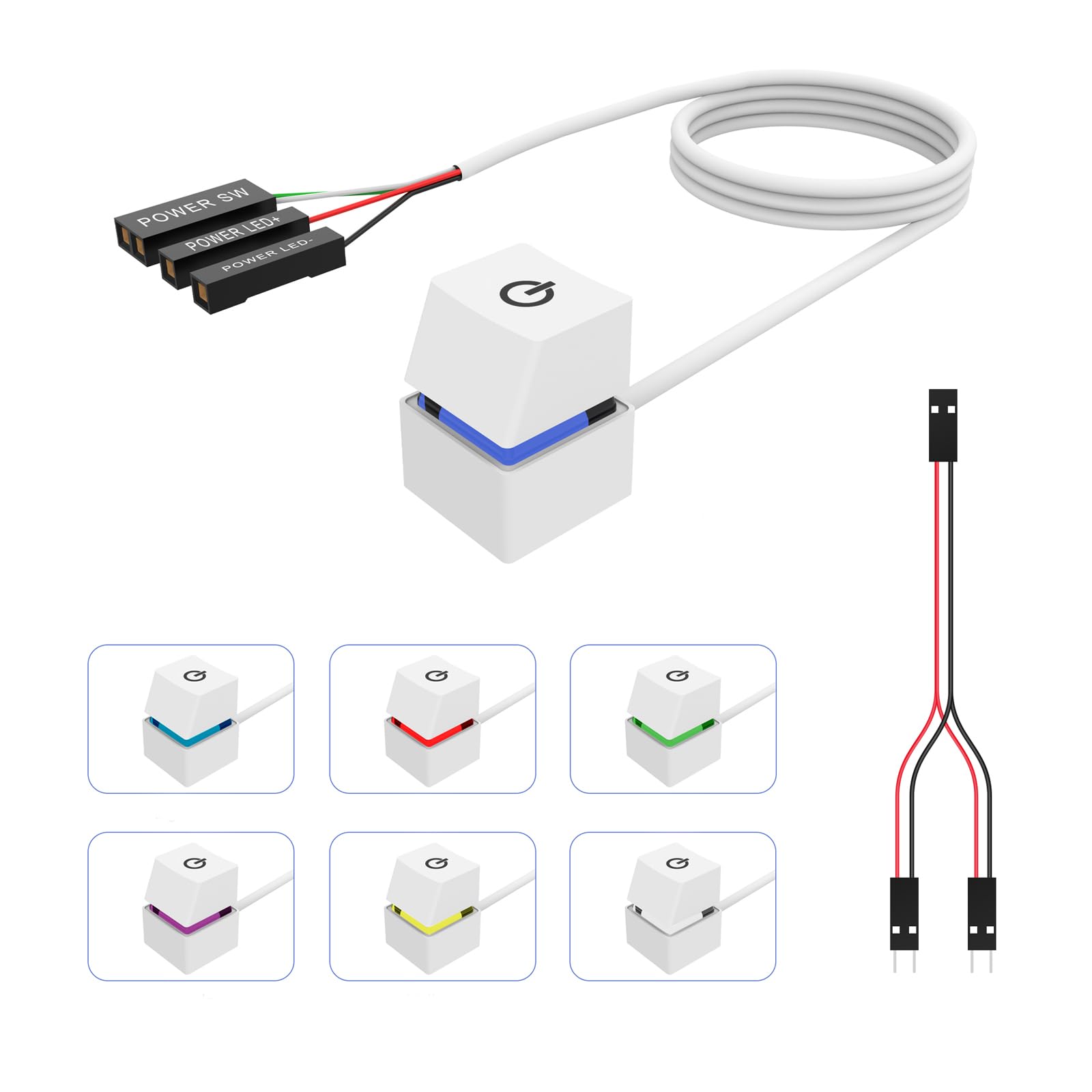 NUYSP Desktop PC Case Power Button Mechanical Blue Axis RGB Light 2m Extension Line Easy Compact and Convenient (Blue 2)
NUYSP Desktop PC Case Power Button Mechanical Blue Axis RGB Light 2m Extension Line Easy Compact and Convenient (Blue 2)