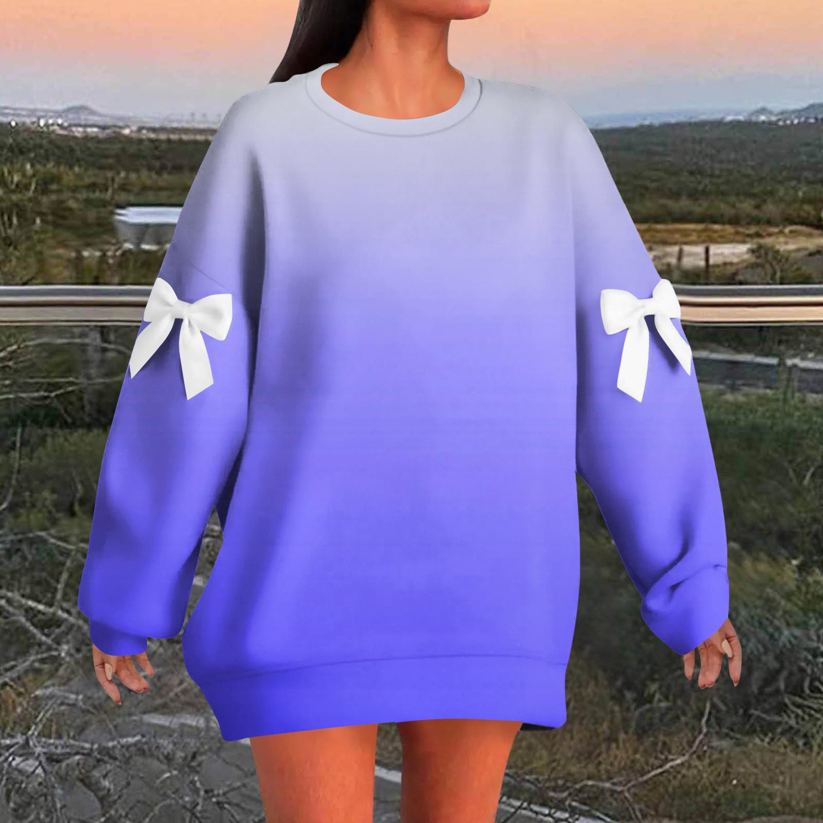 Women s Graduated Print Bow Round Neck Long Sleeve Loose Pullover Sweatshirt T-Shirt L фіолетовий
Women s Graduated Print Bow Round Neck Long Sleeve Loose Pullover Sweatshirt T-Shirt L фіолетовий