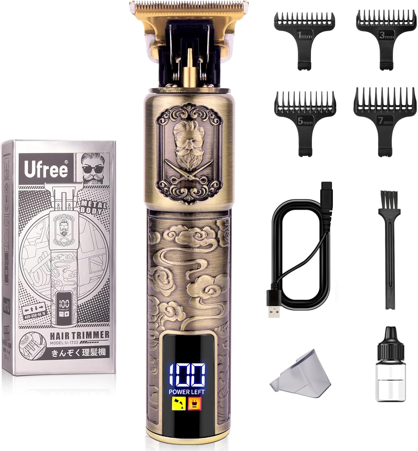 Professional Beard Trimmer with LCD Display, T-Blade Hair Clipper & Mustache Trimmer Kit for Men бронзовий
Professional Beard Trimmer with LCD Display, T-Blade Hair Clipper & Mustache Trimmer Kit for Men бронзовий