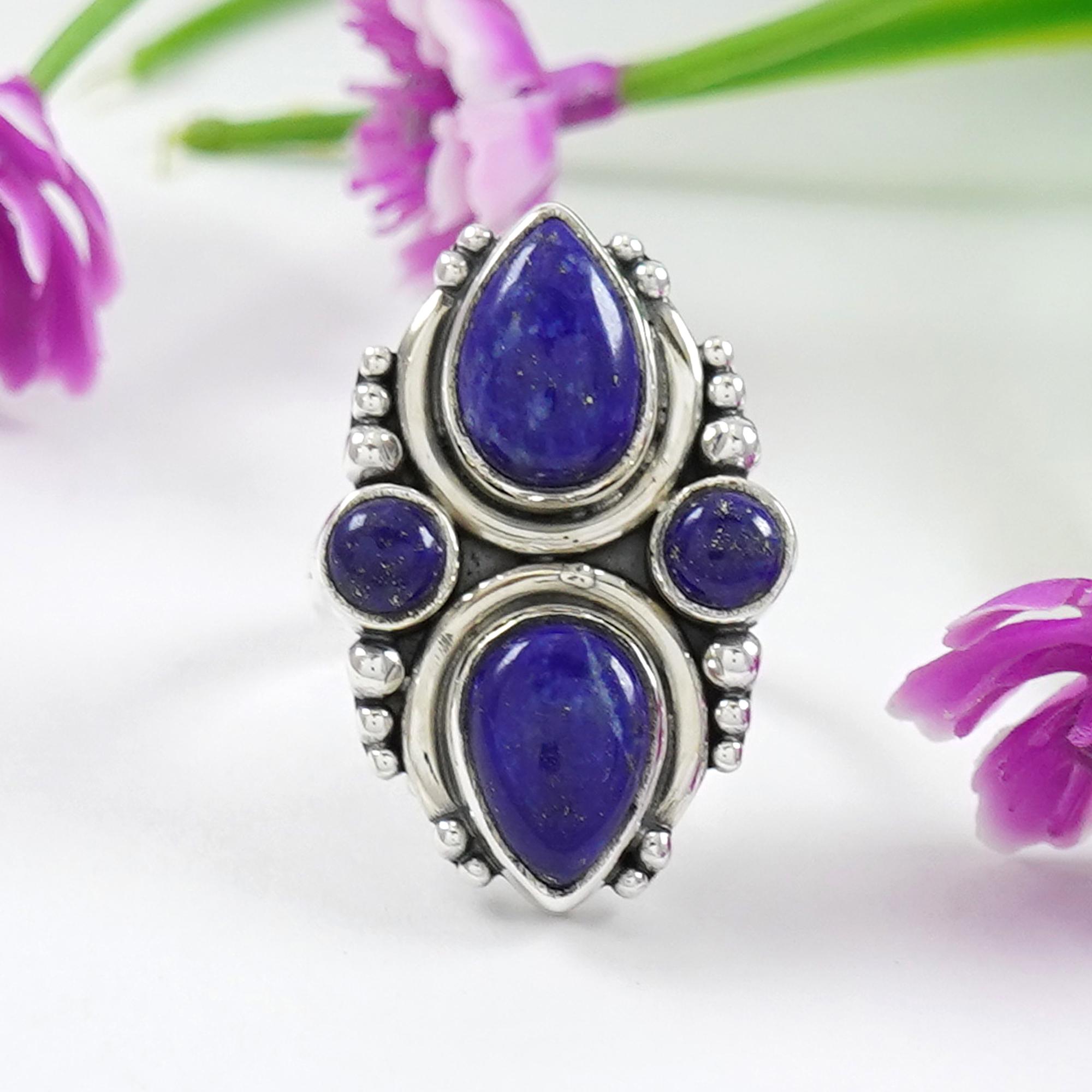 Genuine Lapis Ring, Handmade Ring, 925 Sterling Silver Ring, Teardrop Round Lapis Lazuli Ring, Taurus Birthstone, Gift for Her 12
Genuine Lapis Ring, Handmade Ring, 925 Sterling Silver Ring, Teardrop Round Lapis Lazuli Ring, Taurus Birthstone, Gift for Her 12