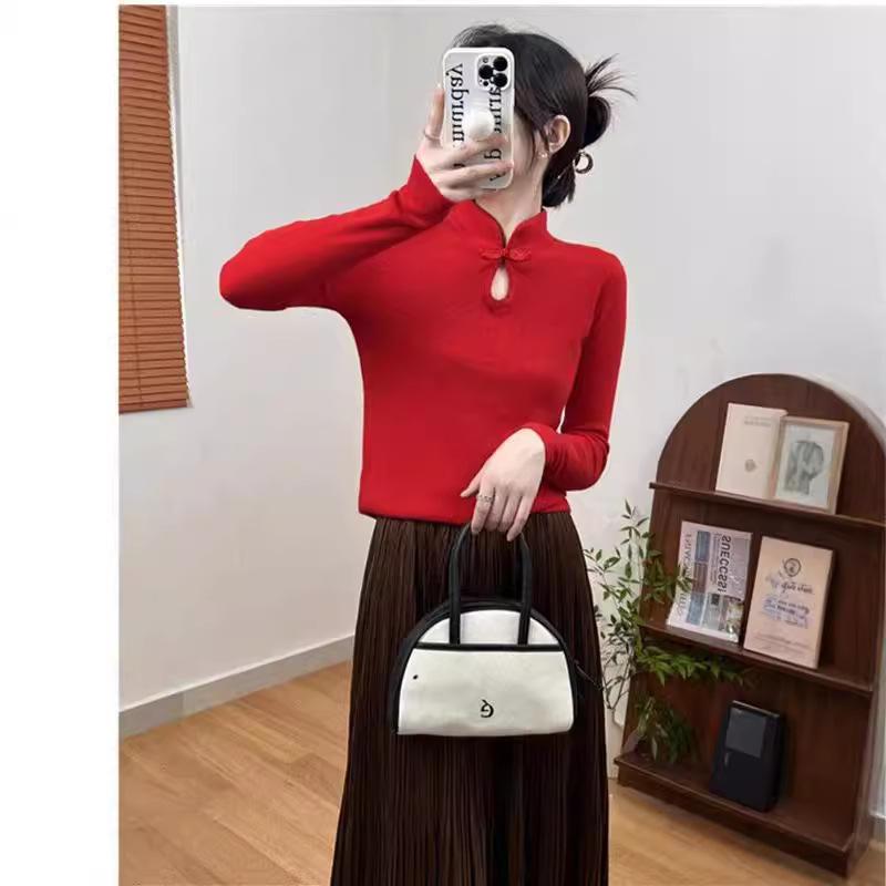 Bottom shirt women s long-sleeved stand-up collar elegant intellectual high-end design national button-up knitted top women s 47-254 (average size) красный
Bottom shirt women s long-sleeved stand-up collar elegant intellectual high-end design national button-up knitted top women s 47-254 (average size) красный