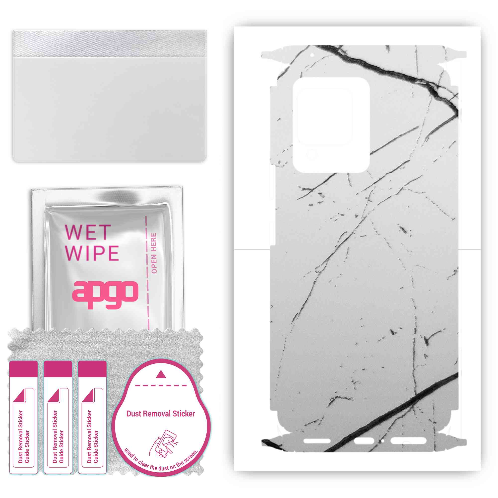 apgo Protective Skin Sticker for the back+sides compatible with Vivo S12 Pro, Full Wrap Film, Foil, Vinyl - Pattern White Marble
apgo Protective Skin Sticker for the back+sides compatible with Vivo S12 Pro, Full Wrap Film, Foil, Vinyl - Pattern White Marble
