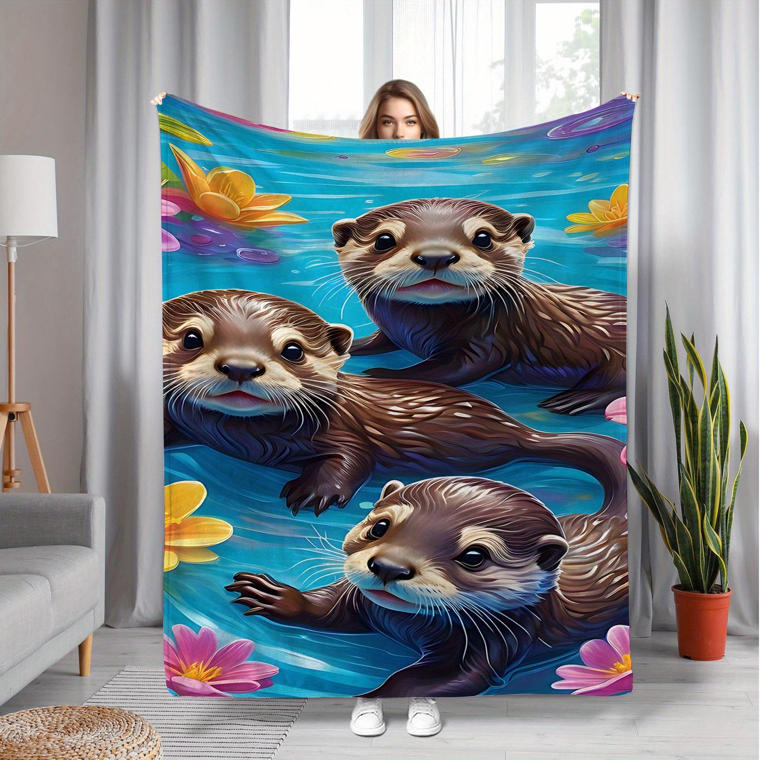 Otter-themed printed velvet blanket Blue-green and gold texture soft bedding suitable for all seasons suitable sofas beds travel 75x90cm
Otter-themed printed velvet blanket Blue-green and gold texture soft bedding suitable for all seasons suitable sofas beds travel 75x90cm