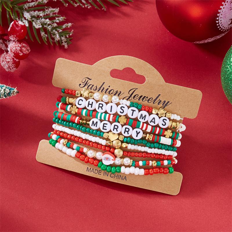 Merry Christmas Cute Colorful Beads Bracelets for Women Men Stackable Elastic Beaded Bracelets New Year Xmas Party Jewelry Gift
Merry Christmas Cute Colorful Beads Bracelets for Women Men Stackable Elastic Beaded Bracelets New Year Xmas Party Jewelry Gift