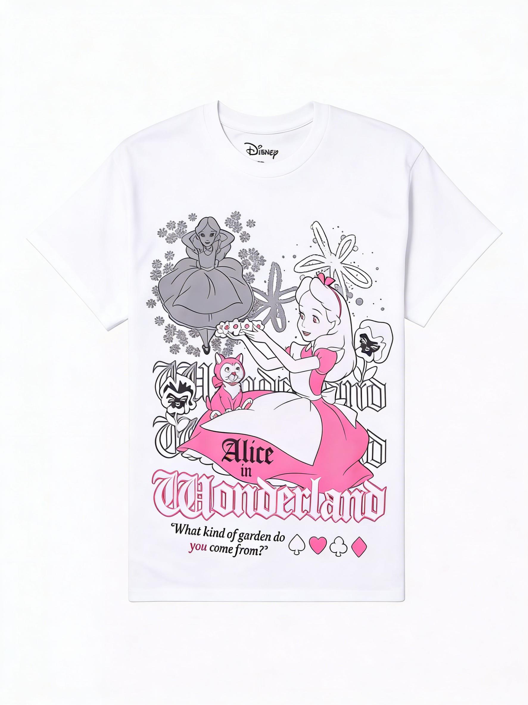 New Cartoon Alice in Wonderland Graphic High Quality Print Womens Short Sleeve Loose Casual TShirt S
New Cartoon Alice in Wonderland Graphic High Quality Print Womens Short Sleeve Loose Casual TShirt S