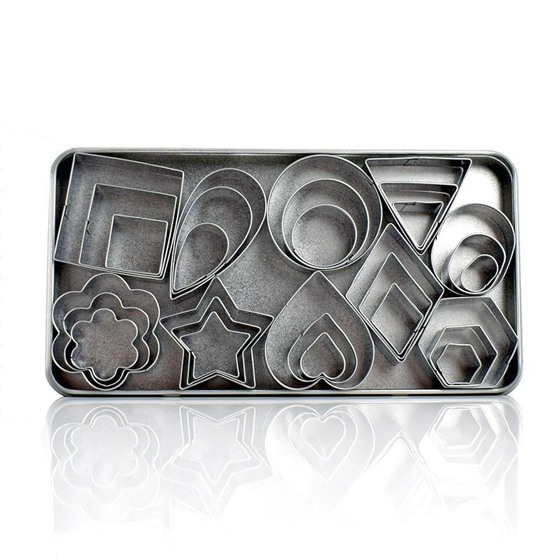 Формы для выпечки печенья в форме сердца Star Flip Candy Fruit Cutout 24 шт. Набор из нержавеющей стали в железной коробке 430 Fancy 30 шт.