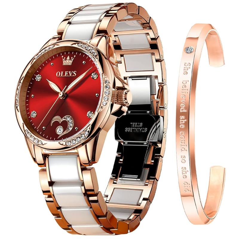 OLEVS arm clock ladies mechanical automatic winding cute watch ceramic pink gold date crystal red ladies watch
OLEVS arm clock ladies mechanical automatic winding cute watch ceramic pink gold date crystal red ladies watch